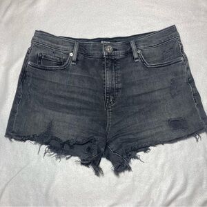 Hudson Gemma Lady Luck Midrise Cutoff Jean Shorts Distressed Gray Size 27